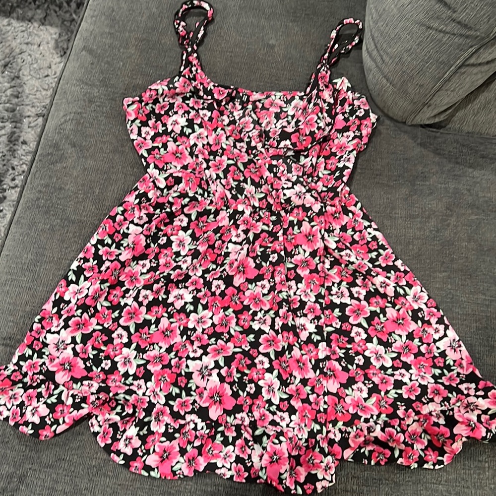 H&M Floral High Split Dress size M